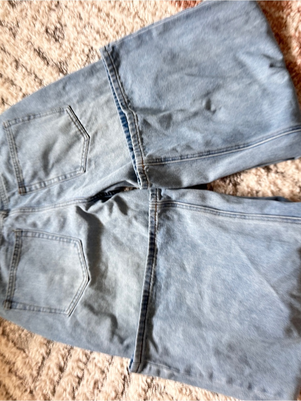 Y2K 🎱 Edikted 🛹 Skater Girl Light Blue Wide Leg low Rise Bag Jeans Small - Picture 6 of 11